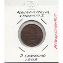 1898 2 Centesimi Zecca Roma Quasi Fior di Conio + Sigillato  Umberto I